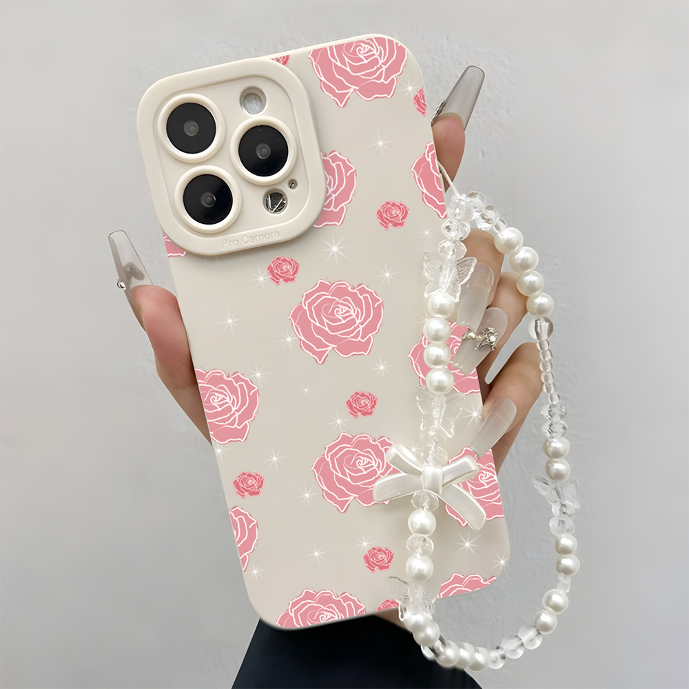 Wrist Wraps - Pink Rose INS Wrist Strap Phone