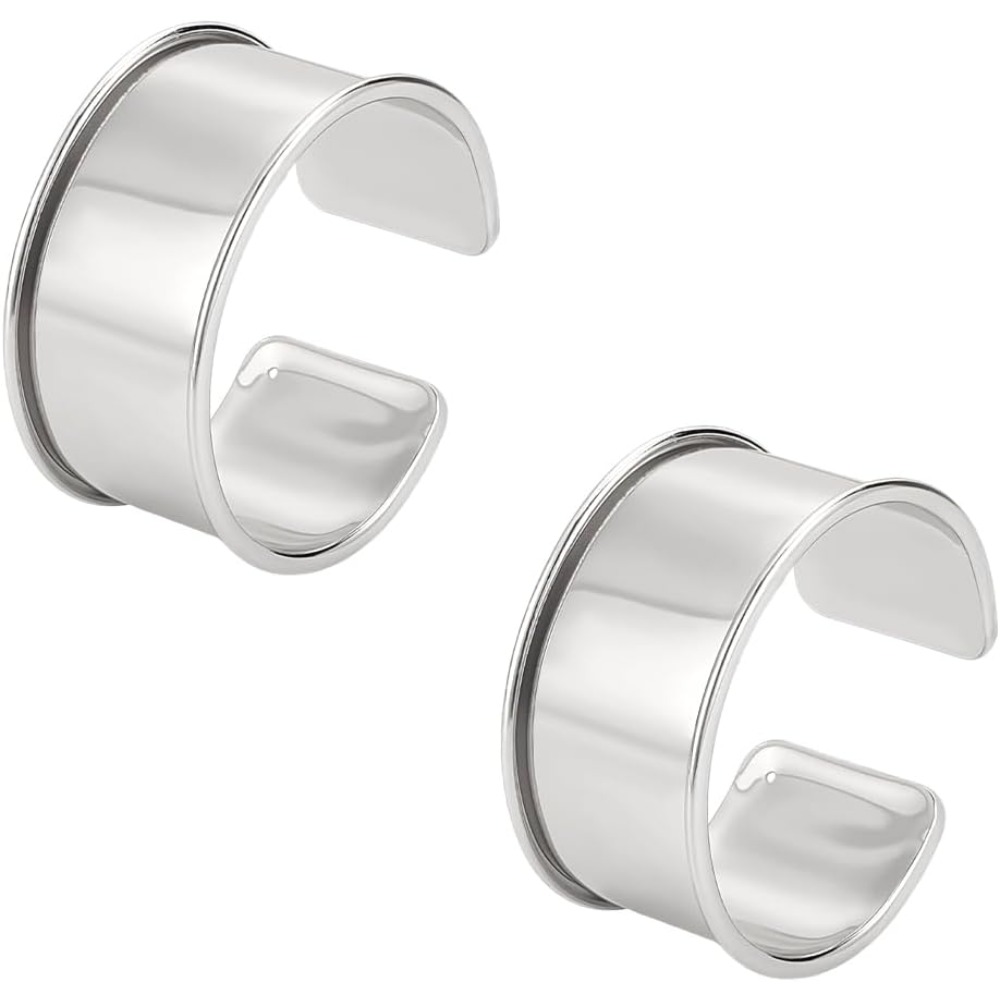 Wrist Wraps - 2pcs Platinum Grooved Bangles Punk Style