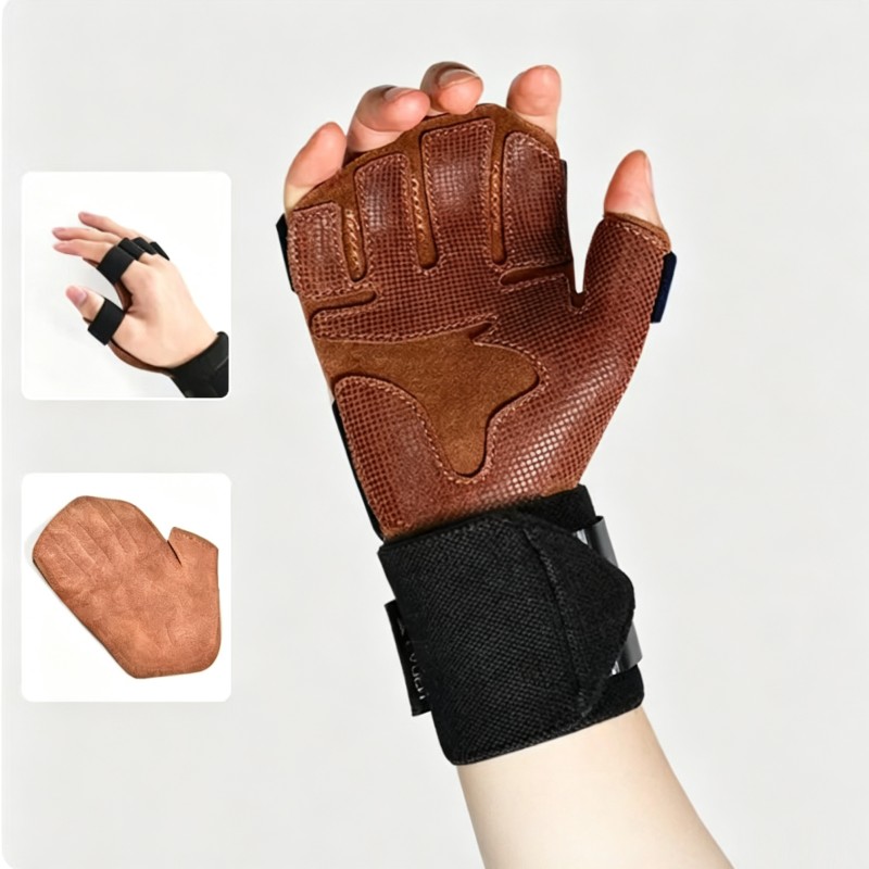 1 Pair Cowhide Weight Lifting  - Weightlifting Gloves review and price