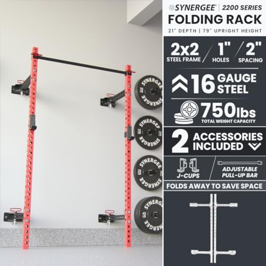 2200 Series Folding Squat Rack - Pull Up Bar review and price