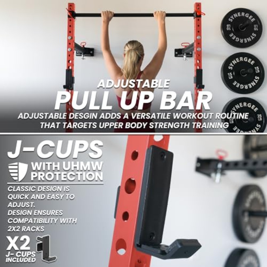 2200 Series Folding Squat Rack - Pull Up Bar review and price